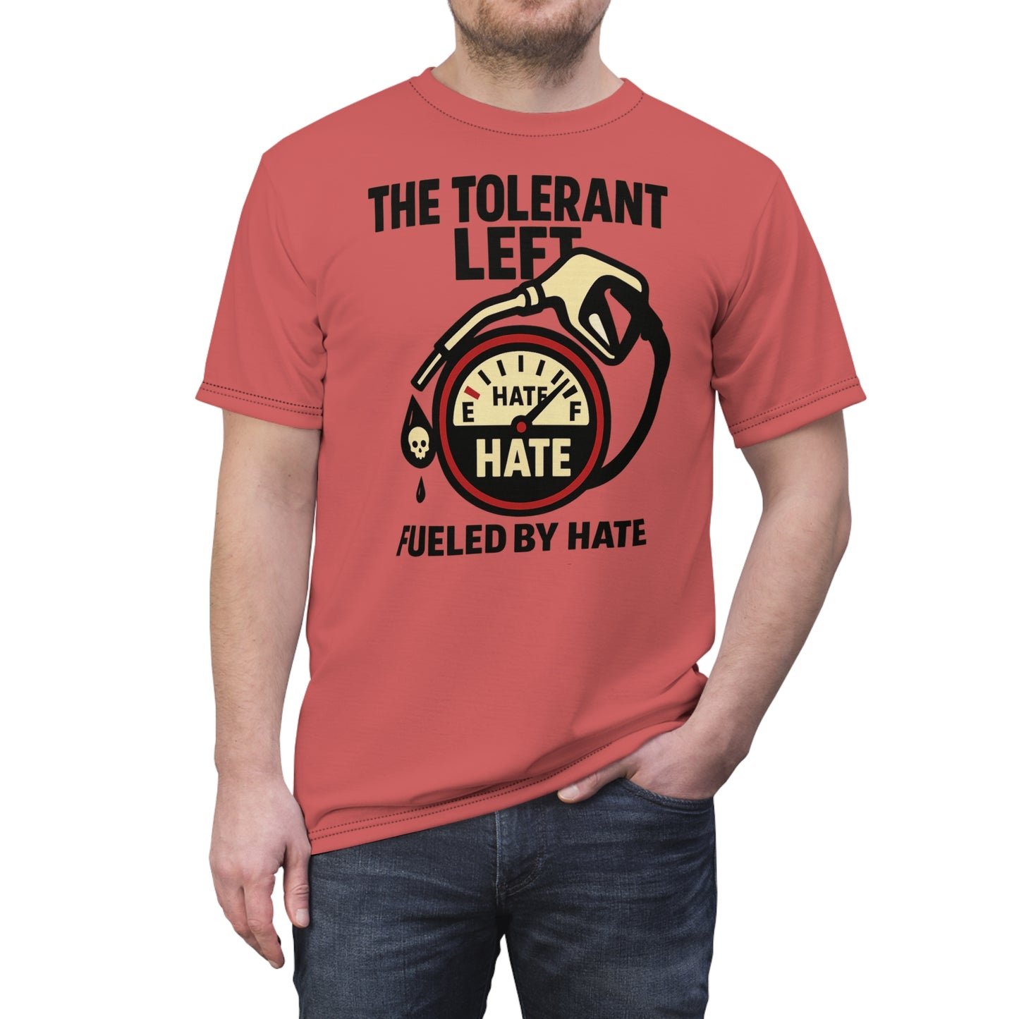 "The Tolerant Left", Unisex T-shirt (Faded Cherry)