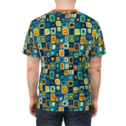 "Soul Mosaic", Unisex Tee (Metallic Orange Collar)