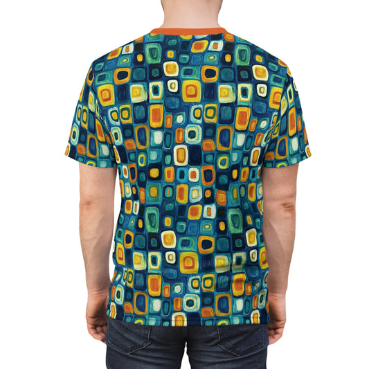 "Soul Mosaic", Unisex Tee (Metallic Orange Collar)
