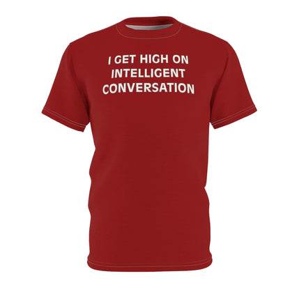 "Intelligent Conversation", Unisex T-shirt (Tanist Red)