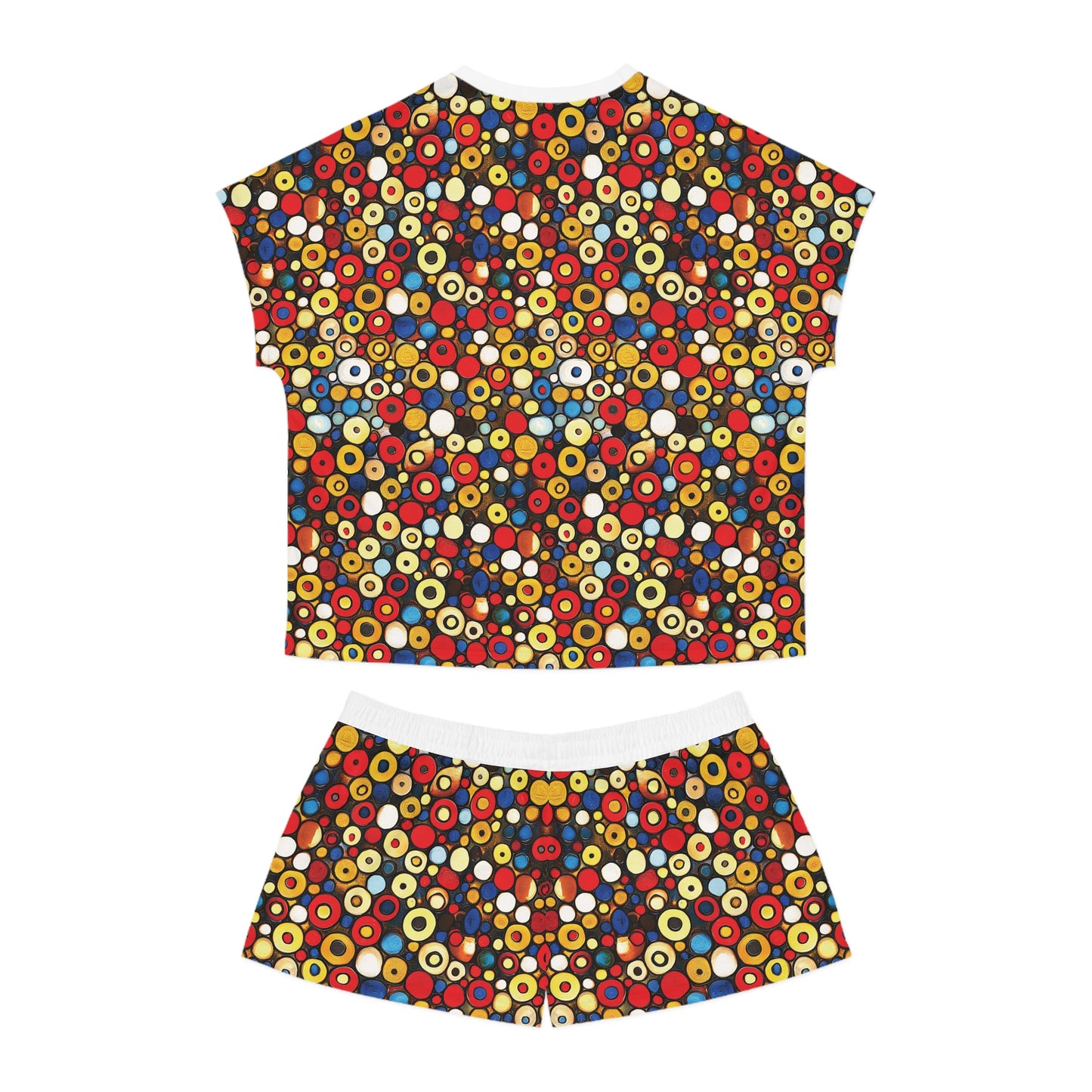 "Bits and Bobs", Fine Art Women's Short Pajama Set (White Collar)