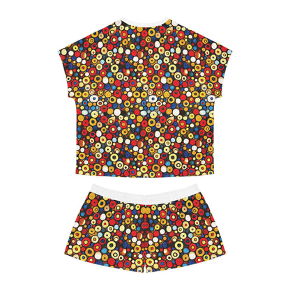 "Bits and Bobs", Fine Art Women's Short Pajama Set (White Collar)
