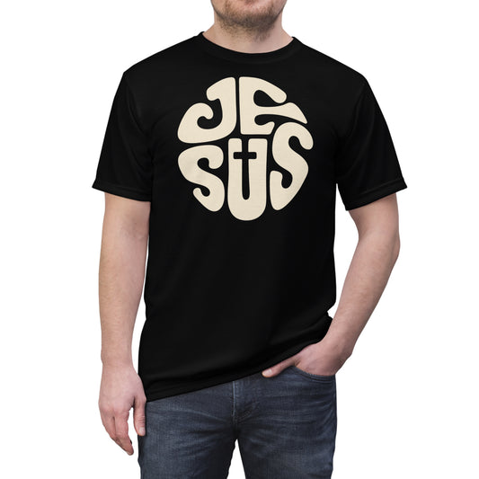 "Retro Jesus", Unisex T-shirt (Pilot Whale Black)