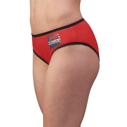 "MAGA Common Sense" #01, Women's Briefs (Republican Red)