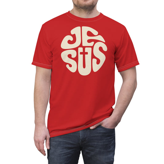 "Retro Jesus", Unisex T-shirt (Uist Red)