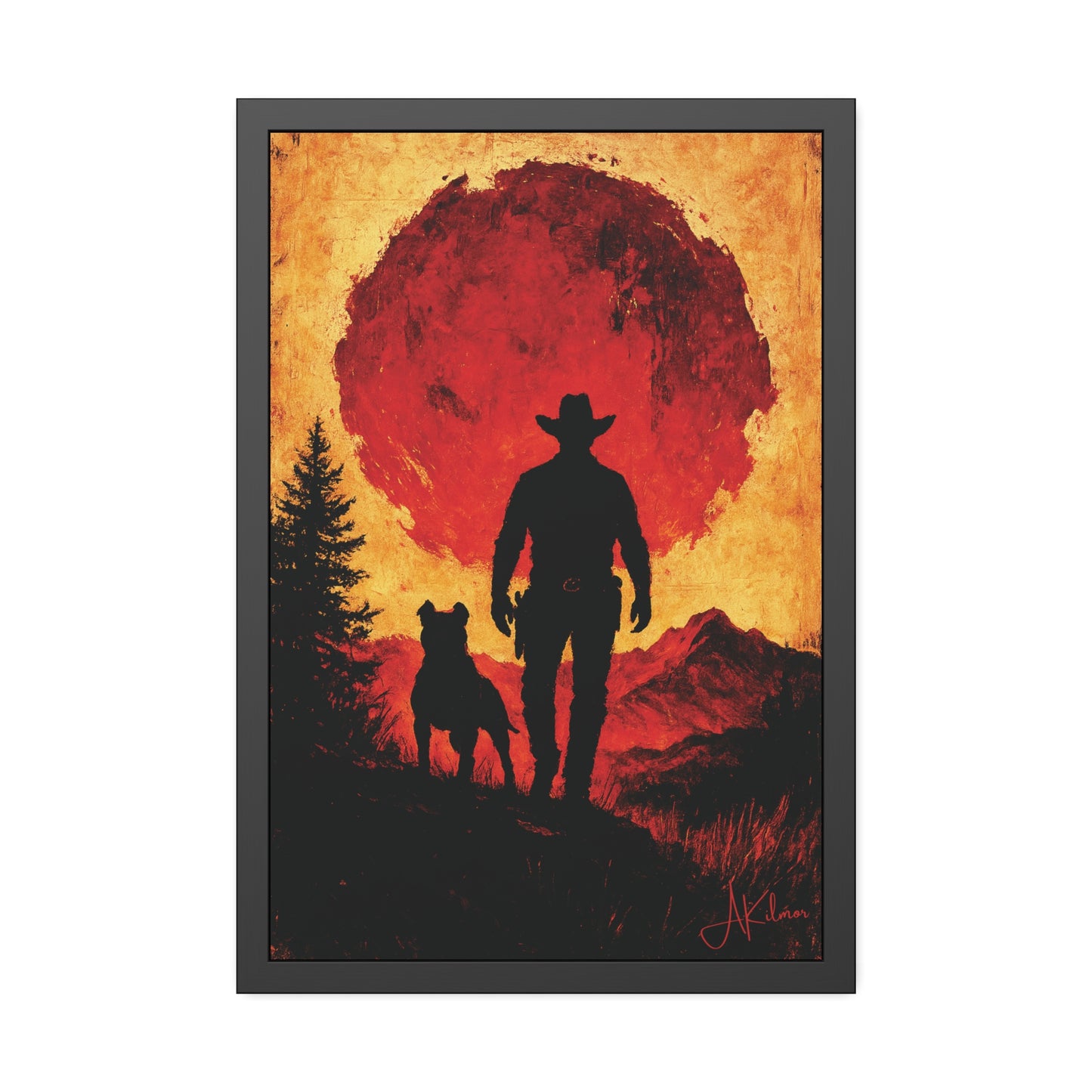 "Watchman of the Red Sun", Framed Paper Poster