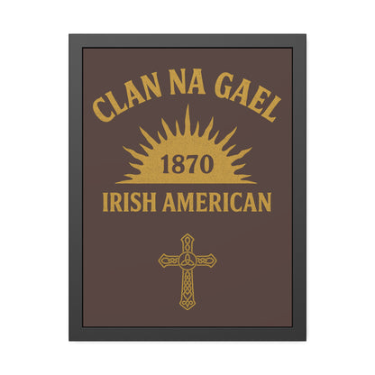 "Clan na Gael - Irish American", Framed Paper Poster (Wild Boar Brown)