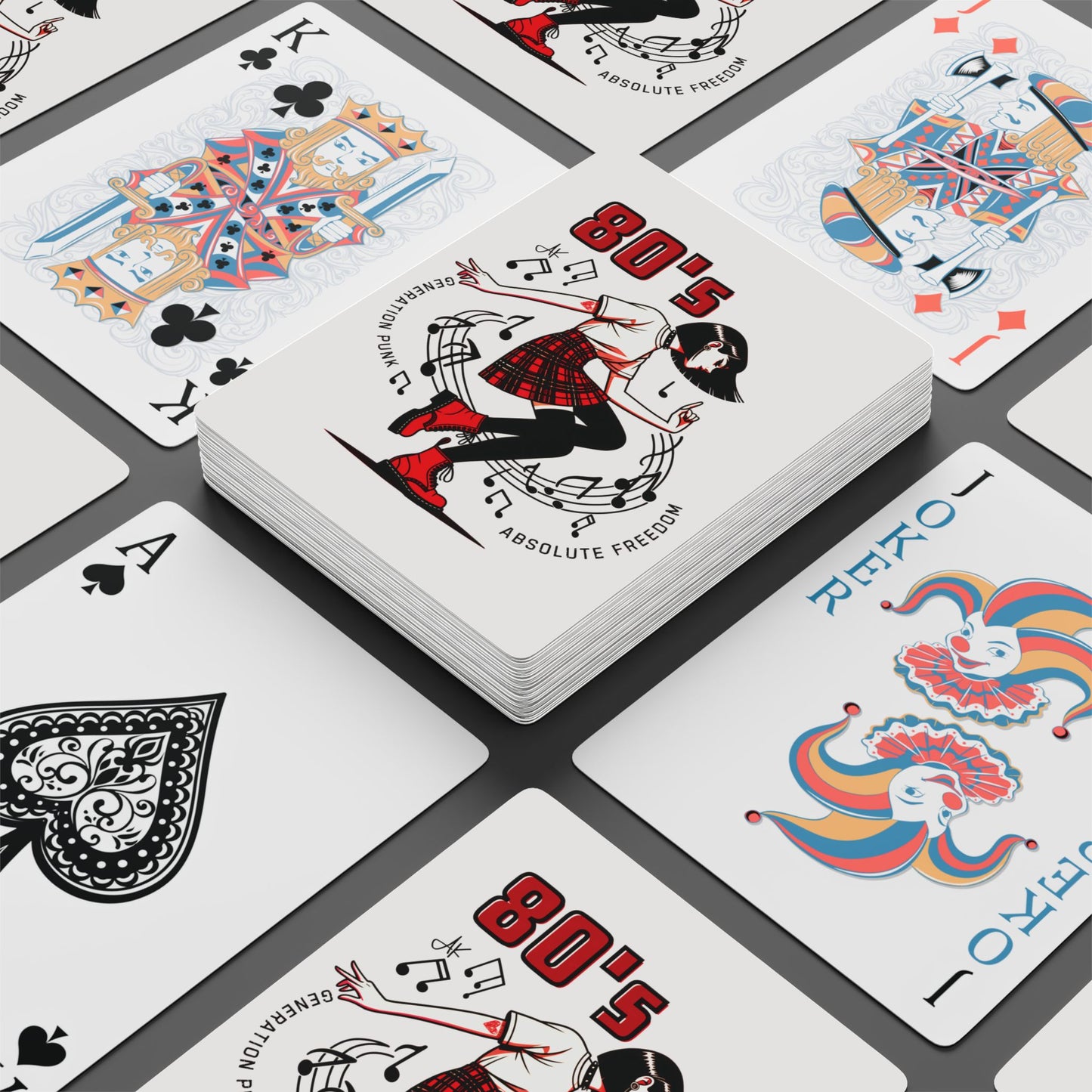 "80's Generation Punk", Retro Playing Cards (Porcelain White)