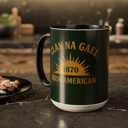 "Clan na Gael - Irish American", Colorful Mugs (11oz, 15oz) (Fenian Green)
