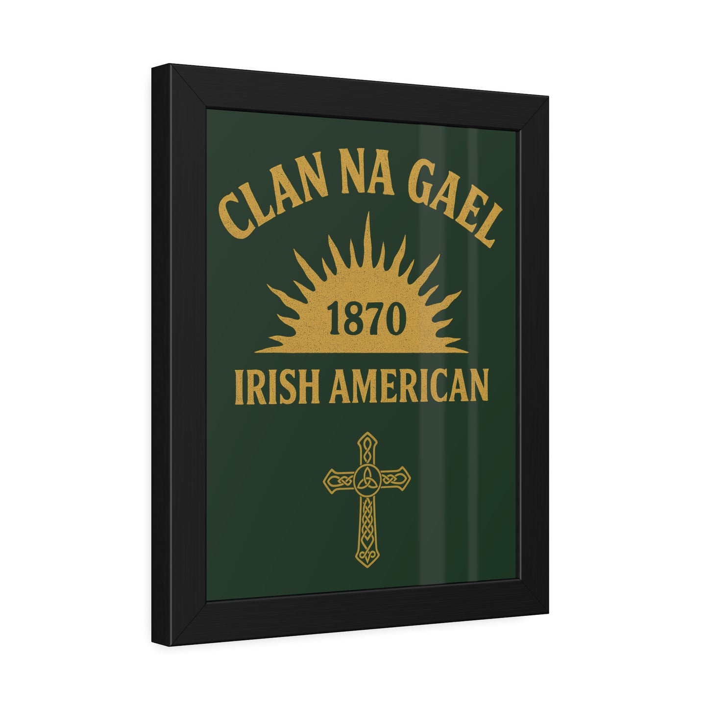 "Clan na Gael - Irish American", Framed Paper Poster (Fenian Green)