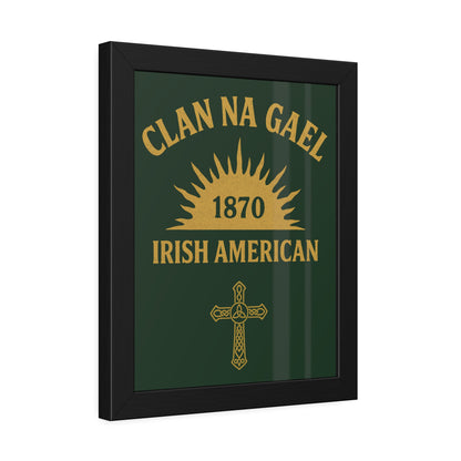 "Clan na Gael - Irish American", Framed Paper Poster (Fenian Green)