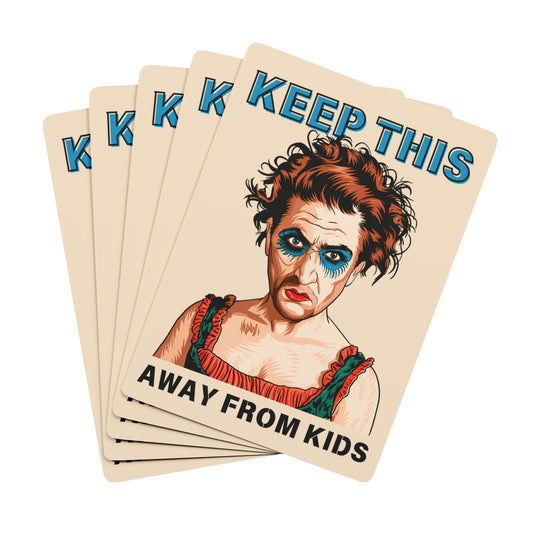 "Keep This Away from Kids", Cultural Playing Cards (Champagne)