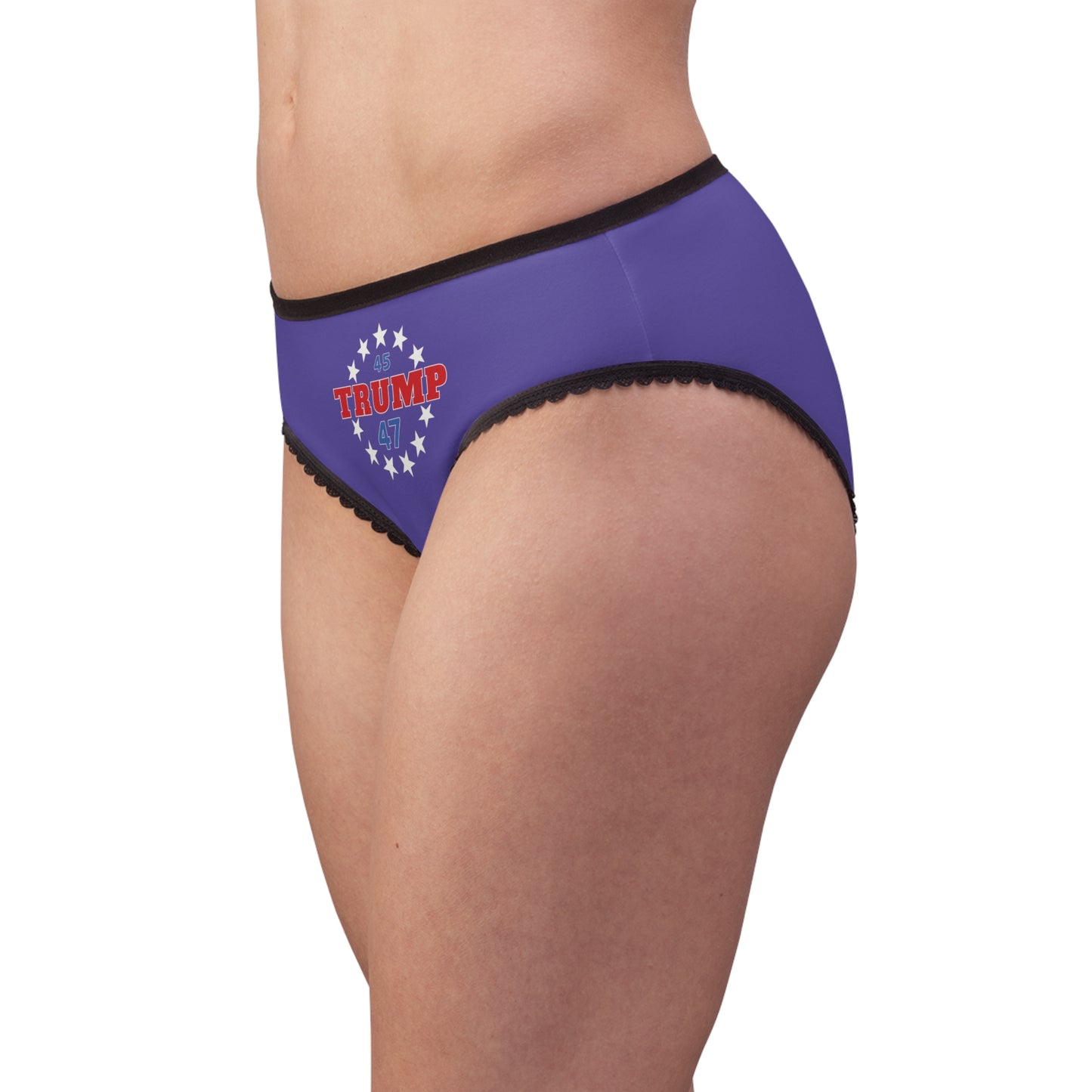 "Trump 45-47 Circle of Stars", Women's Briefs (Electric Indigo)
