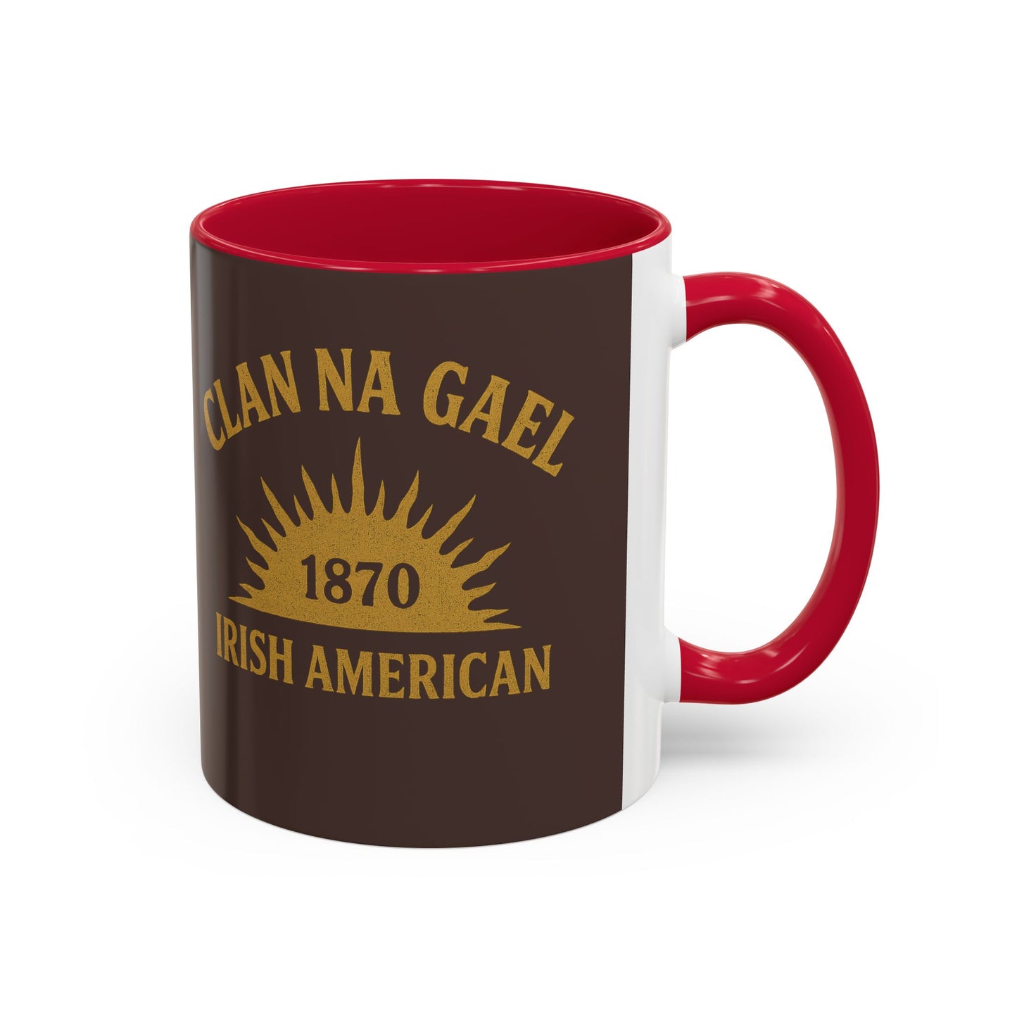 "Clan na Gael - Irish American", Colorful Mugs (11oz, 15oz) (Wild Boar Brown)