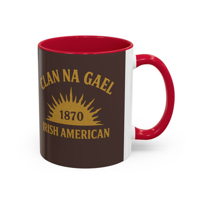 "Clan na Gael - Irish American", Colorful Mugs (11oz, 15oz) (Wild Boar Brown)