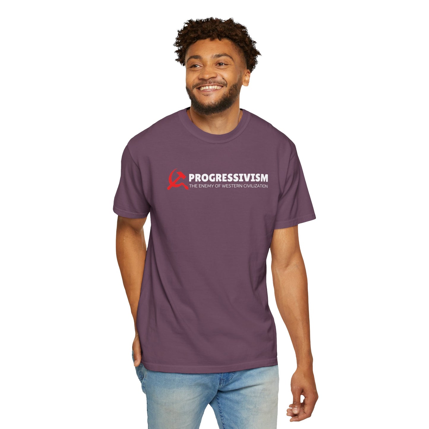 "Progressivism - Enemy of Western Civilization", Unisex T-shirt (Dark Colors)