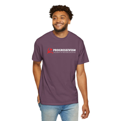 "Progressivism - Enemy of Western Civilization", Unisex T-shirt (Dark Colors)