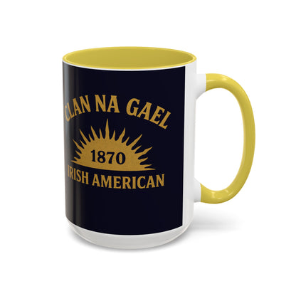 "Clan na Gael - Irish American", Colorful Mugs (11oz, 15oz) (Black Rock Blue)