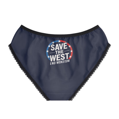 "Save the West - End Wokeism", Women's Briefs (BGS Blue)