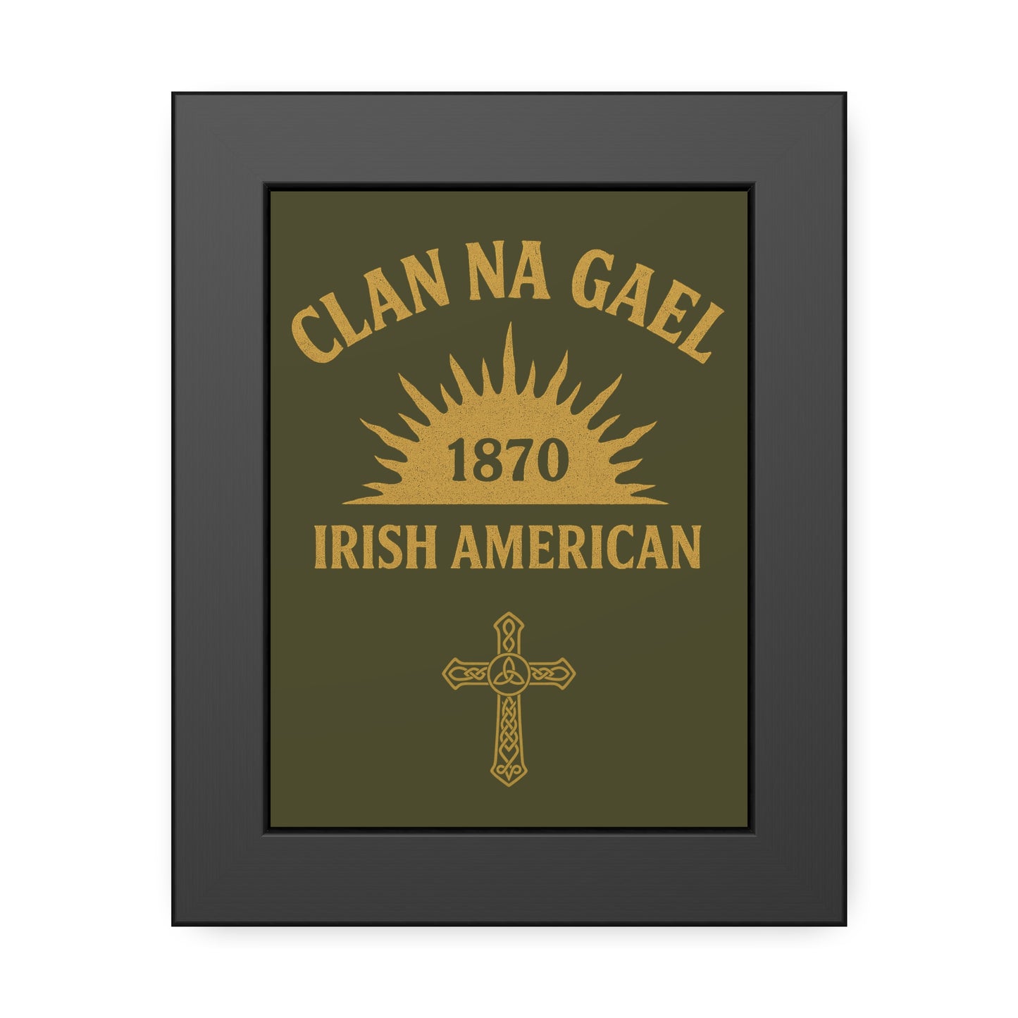 "Clan na Gael - Irish American", Framed Paper Poster (Fianna Green)