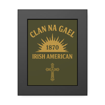 "Clan na Gael - Irish American", Framed Paper Poster (Fianna Green)