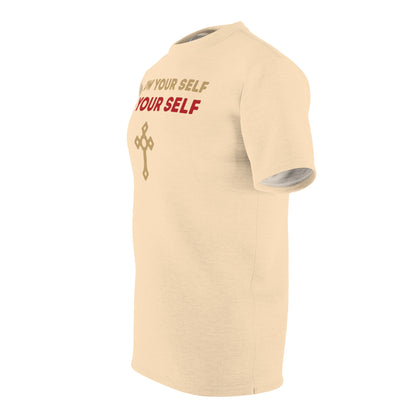 "Know Your Self", Unisex T-shirt (Cantaloupe Cream)