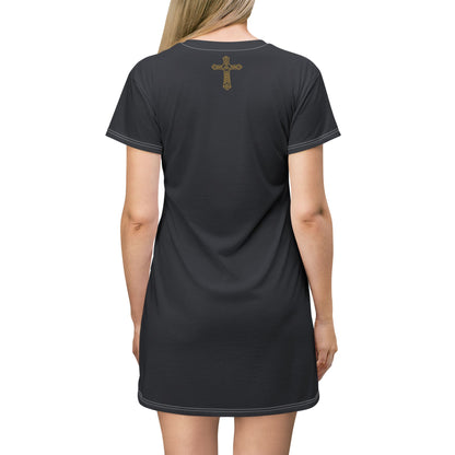 "Clan na Gael - Irish American", T-Shirt Dress (Black Denim)