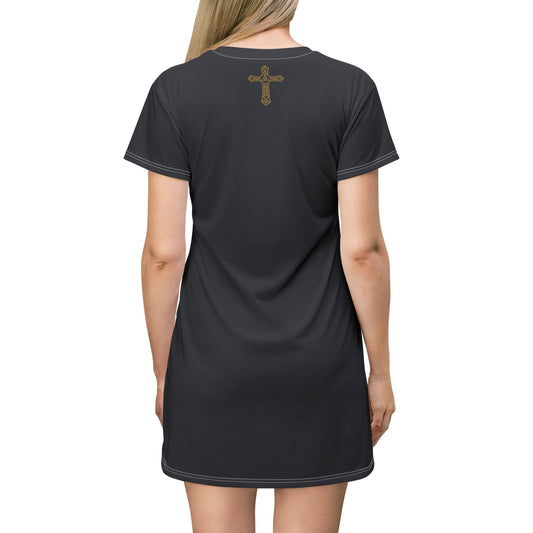 "Clan na Gael - Irish American", T-Shirt Dress (Black Denim)