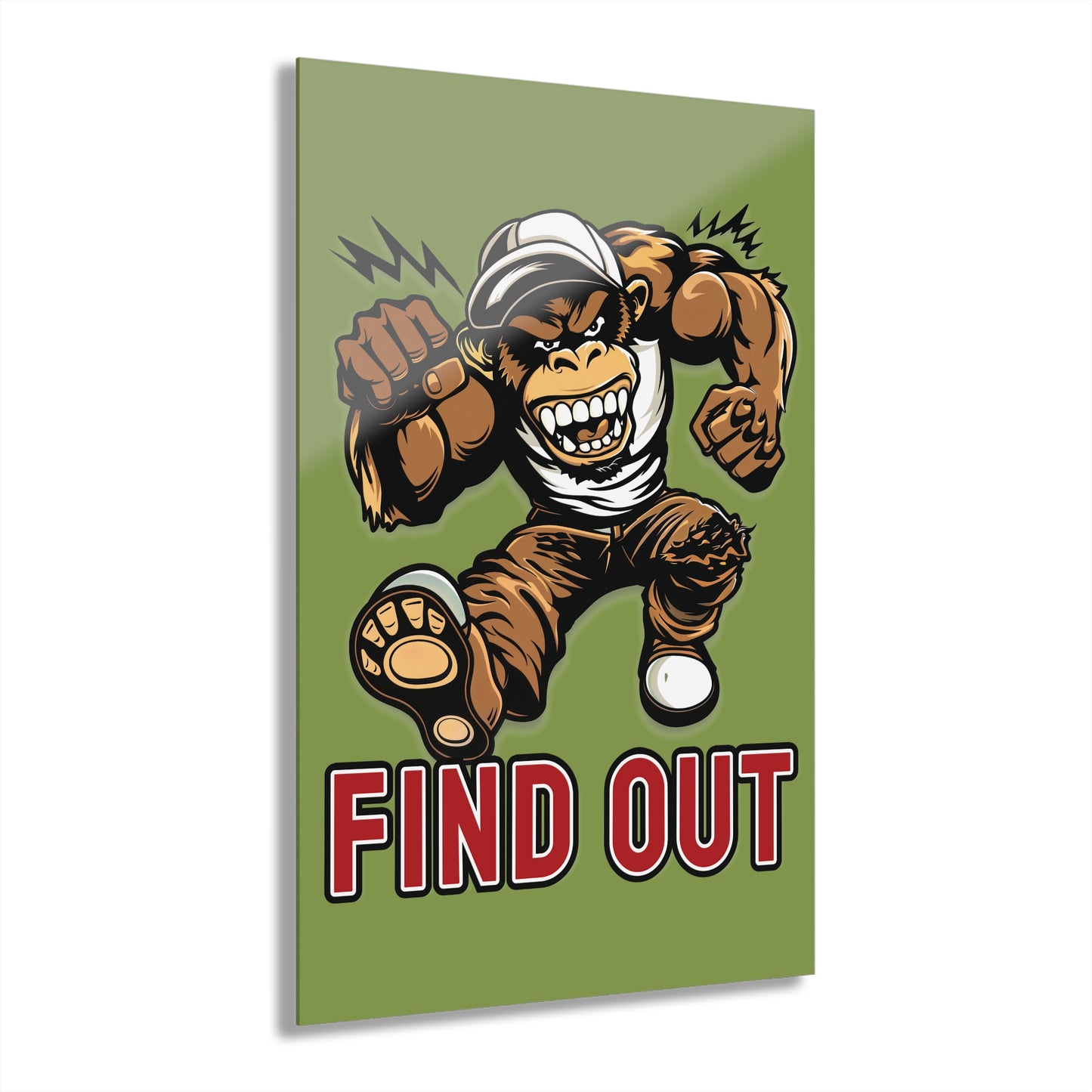 "Find Out", Acrylic Wall Prints (French Cleat Hanging) (Zombie Green)