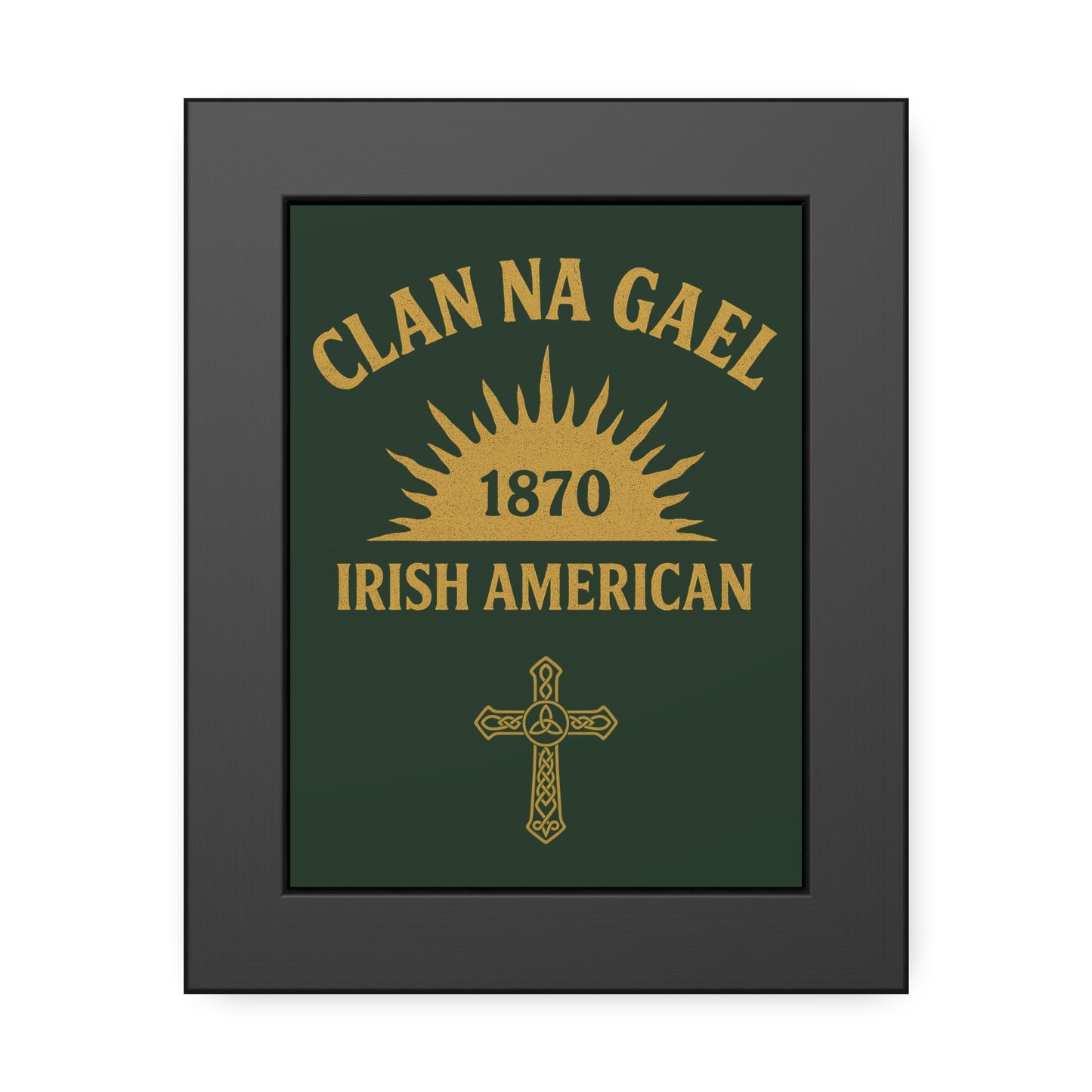 "Clan na Gael - Irish American", Framed Paper Poster (Fenian Green)