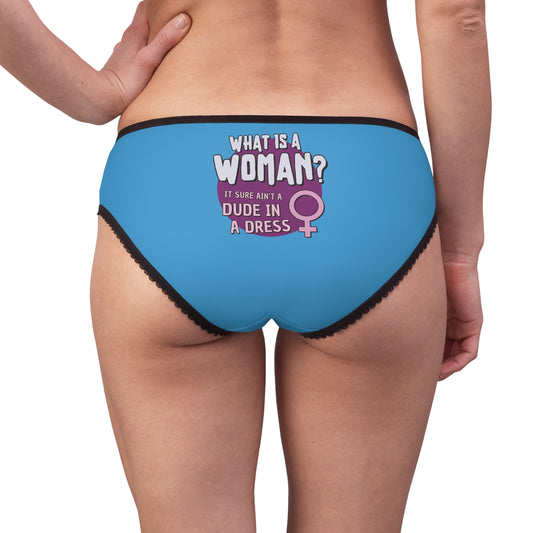 "What is a Woman" #01, Women's Briefs (Swimmer Blue)