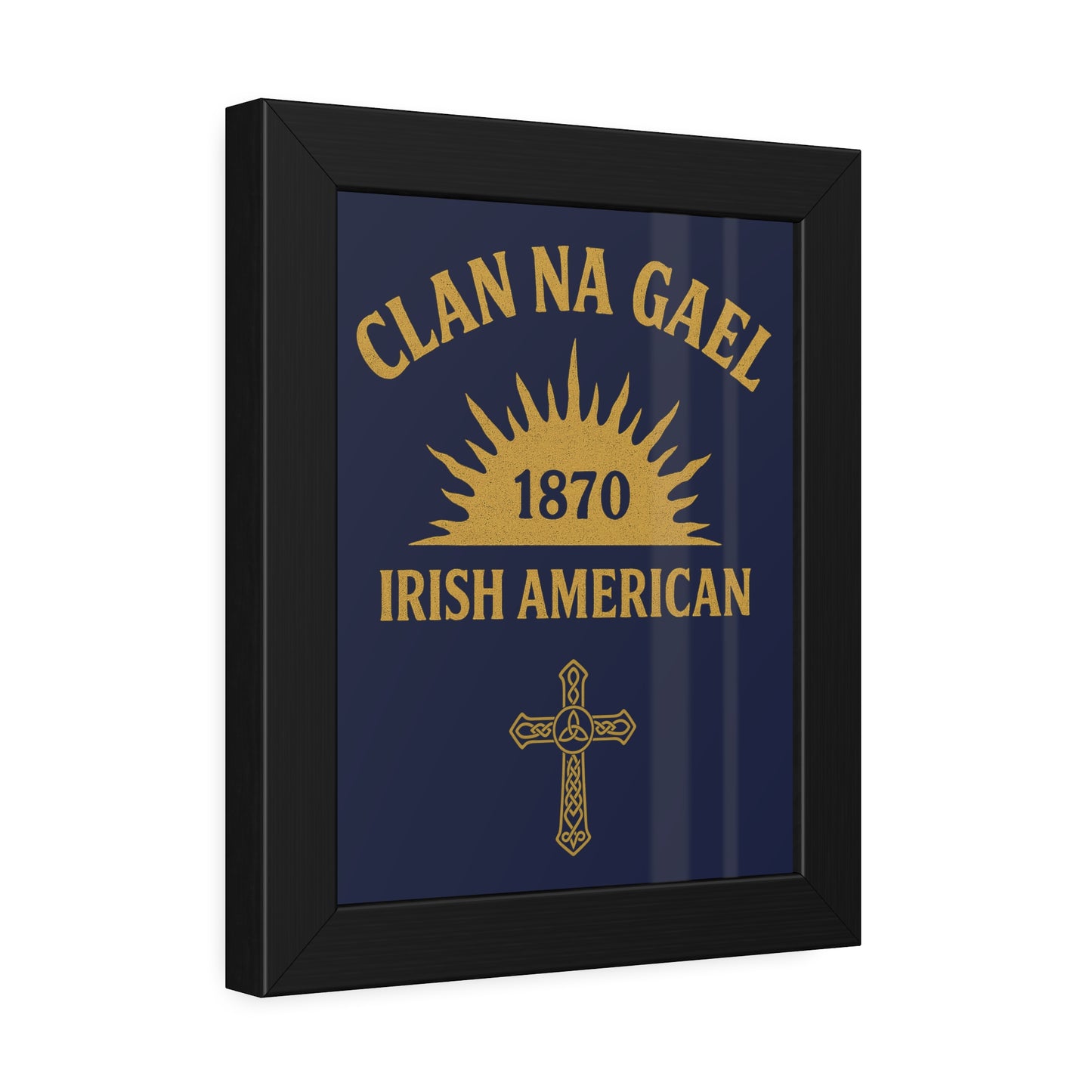 "Clan na Gael - Irish American", Framed Paper Poster (Mariana Blue)