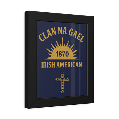 "Clan na Gael - Irish American", Framed Paper Poster (Mariana Blue)