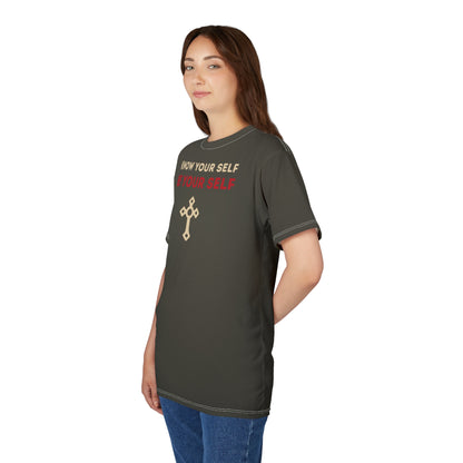 "Know Your Self", Unisex T-shirt (Pitch Grey)