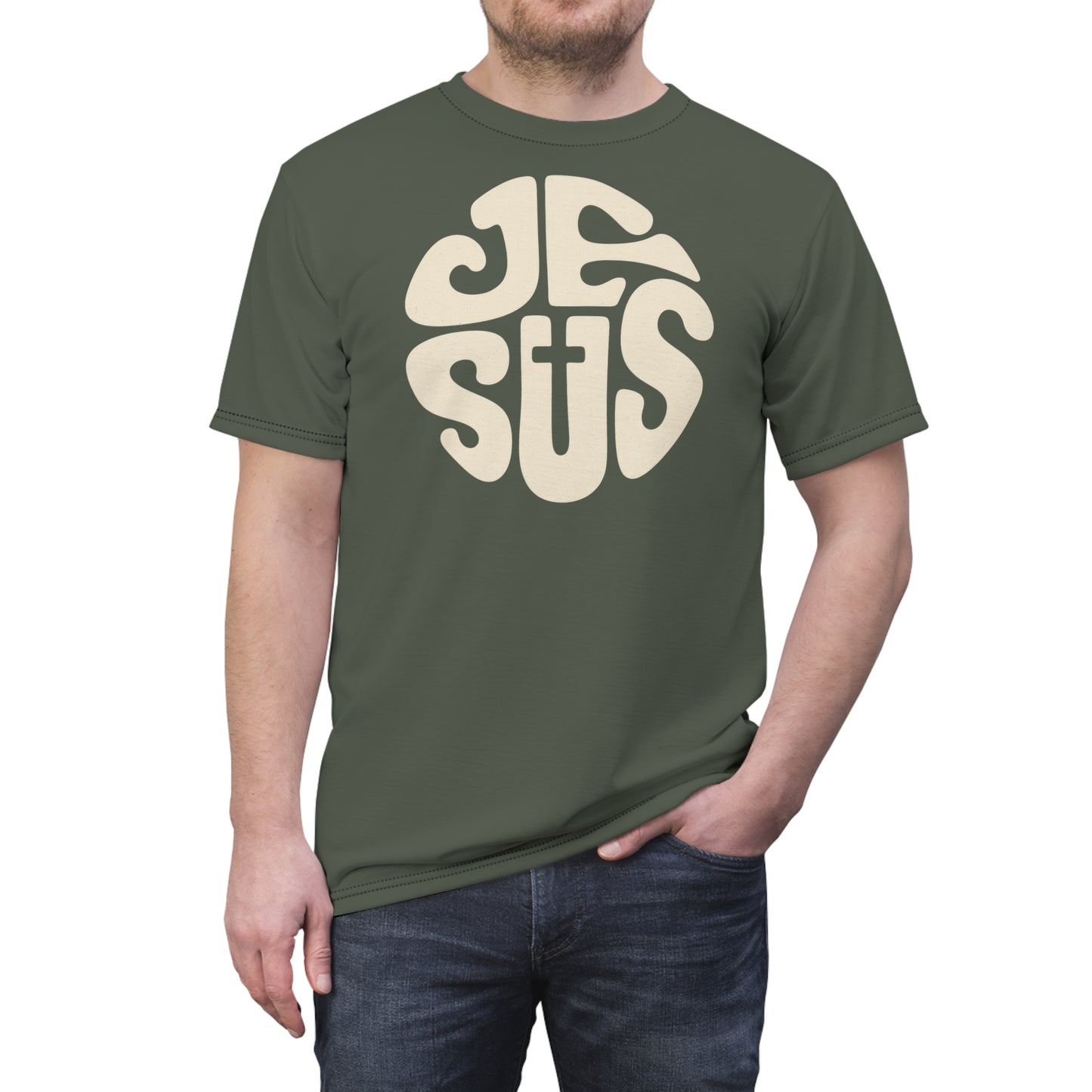 "Retro Jesus", Unisex T-shirt (Ebony Tree)