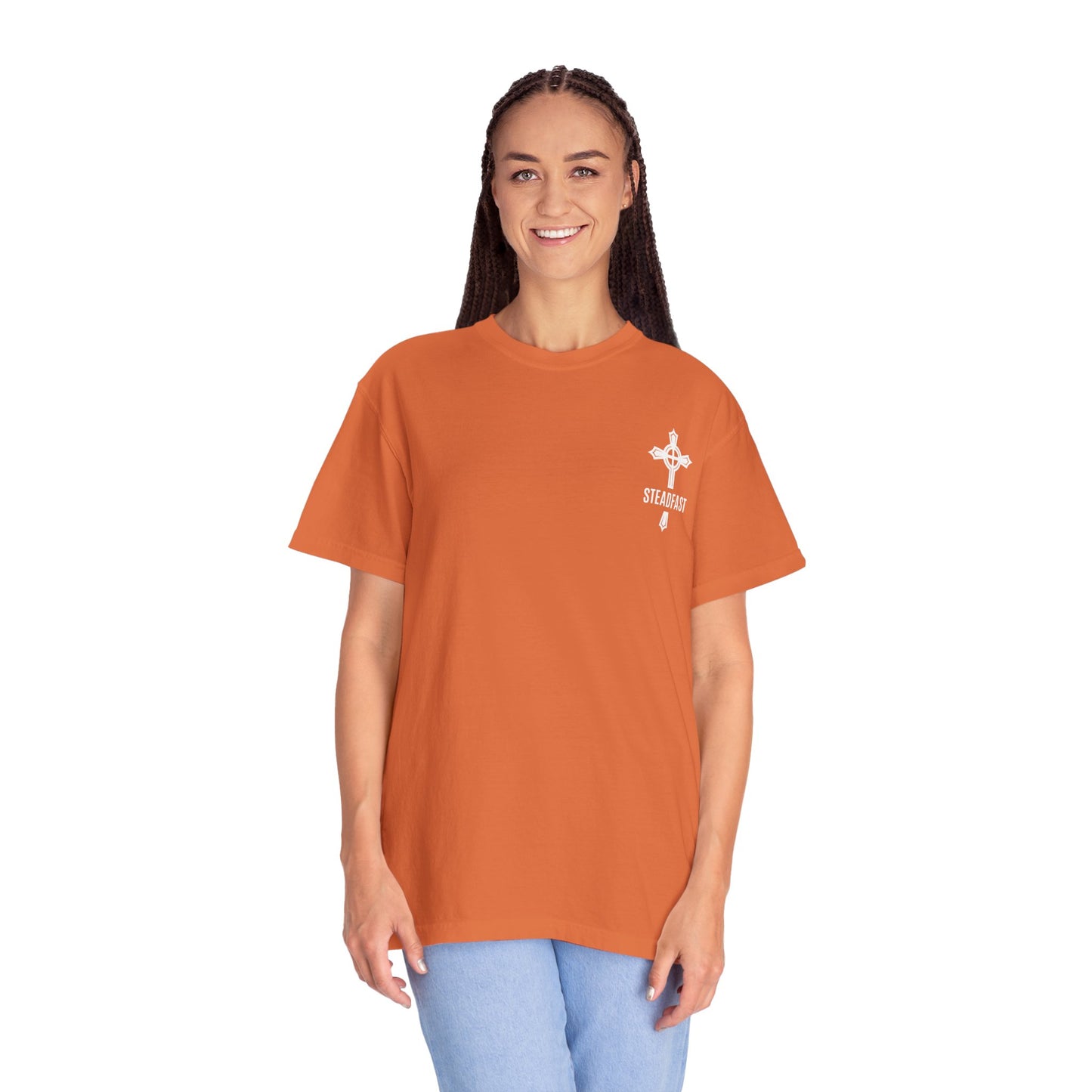 "Steadfast Cross in White", Unisex T-shirt