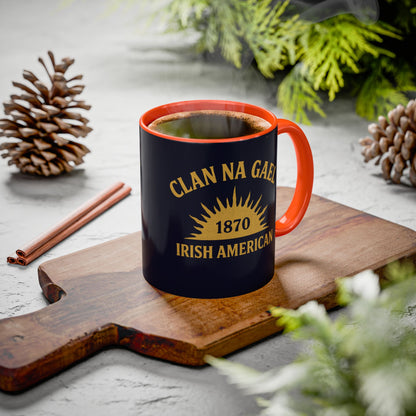 "Clan na Gael - Irish American", Colorful Mugs (11oz, 15oz) (Black Rock Blue)
