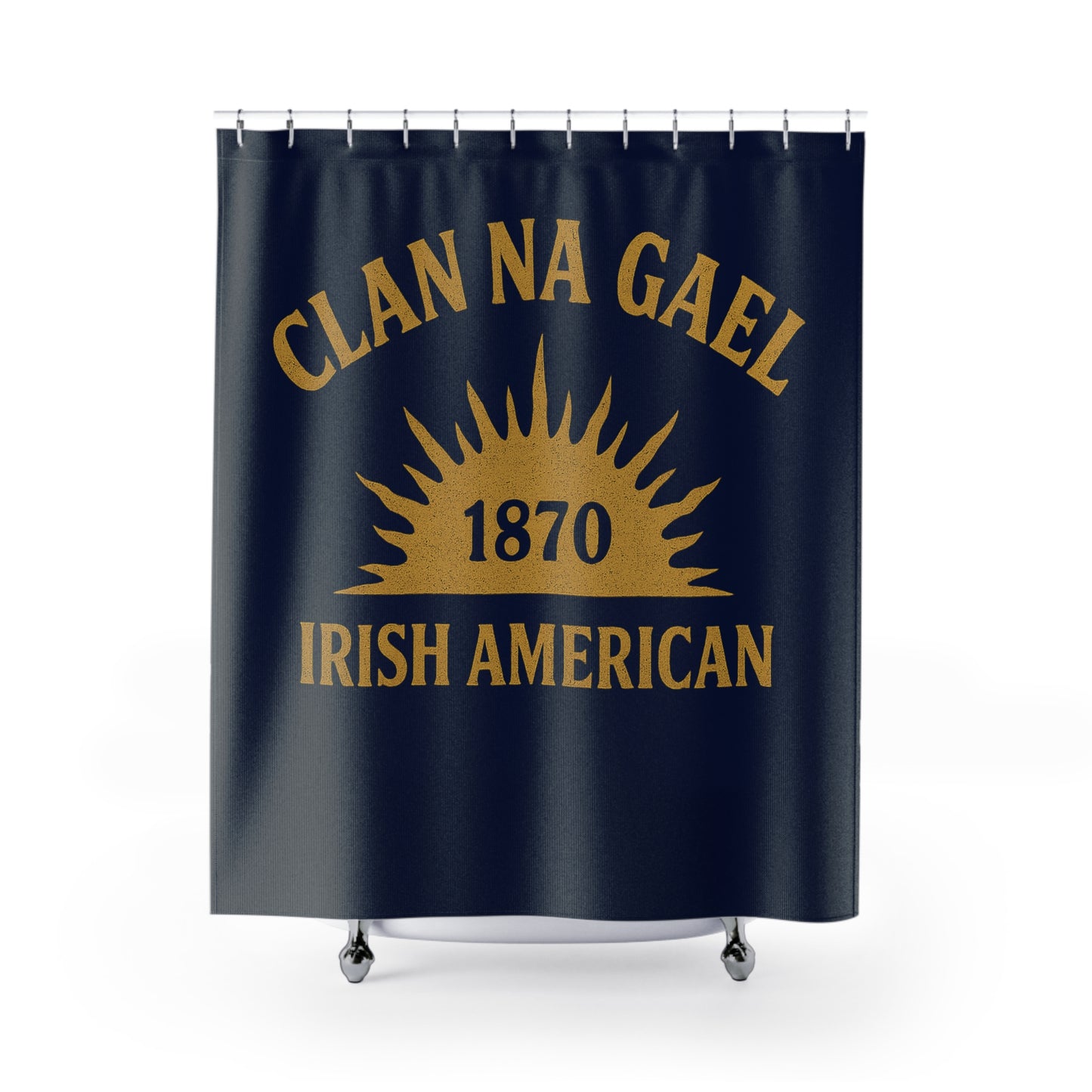 "Clan na Gael - Irish American", Shower Curtains (Mariana Blue)