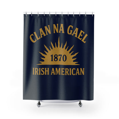 "Clan na Gael - Irish American", Shower Curtains (Mariana Blue)