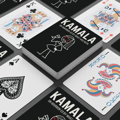 "KAMALA un-Bourbon-ed" #01 Poker Playing Cards (70's Black)