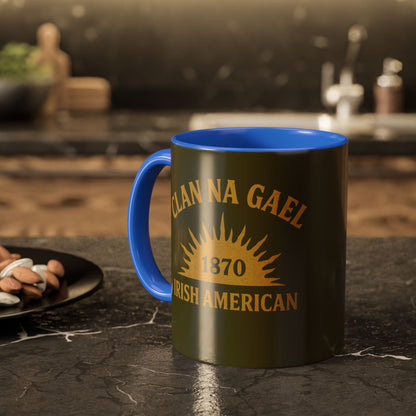 "Clan na Gael - Irish American", Colorful Mugs (11oz, 15oz) (Fianna Green)
