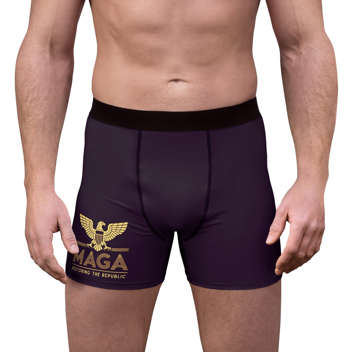 "MAGA - Restoring the Republic", Men's Boxer Briefs (Purple Nights)