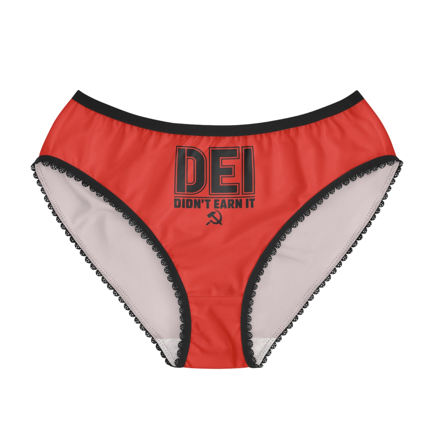 "DEI - Didn't Earn It" #14, Women's Briefs (Ferrari Red)