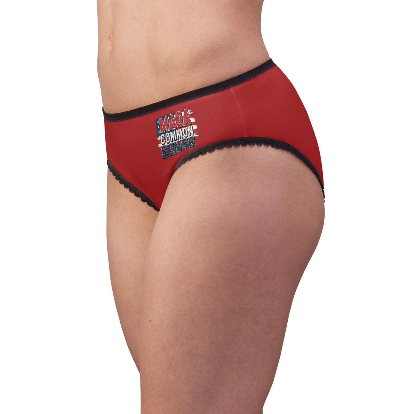 "MAGA Common Sense" #01, Women's Briefs (Epidii Red)