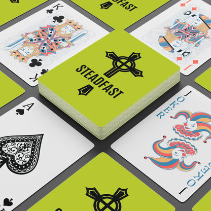 "Steadfast Cross", Christian Playing Cards (Pear Green)