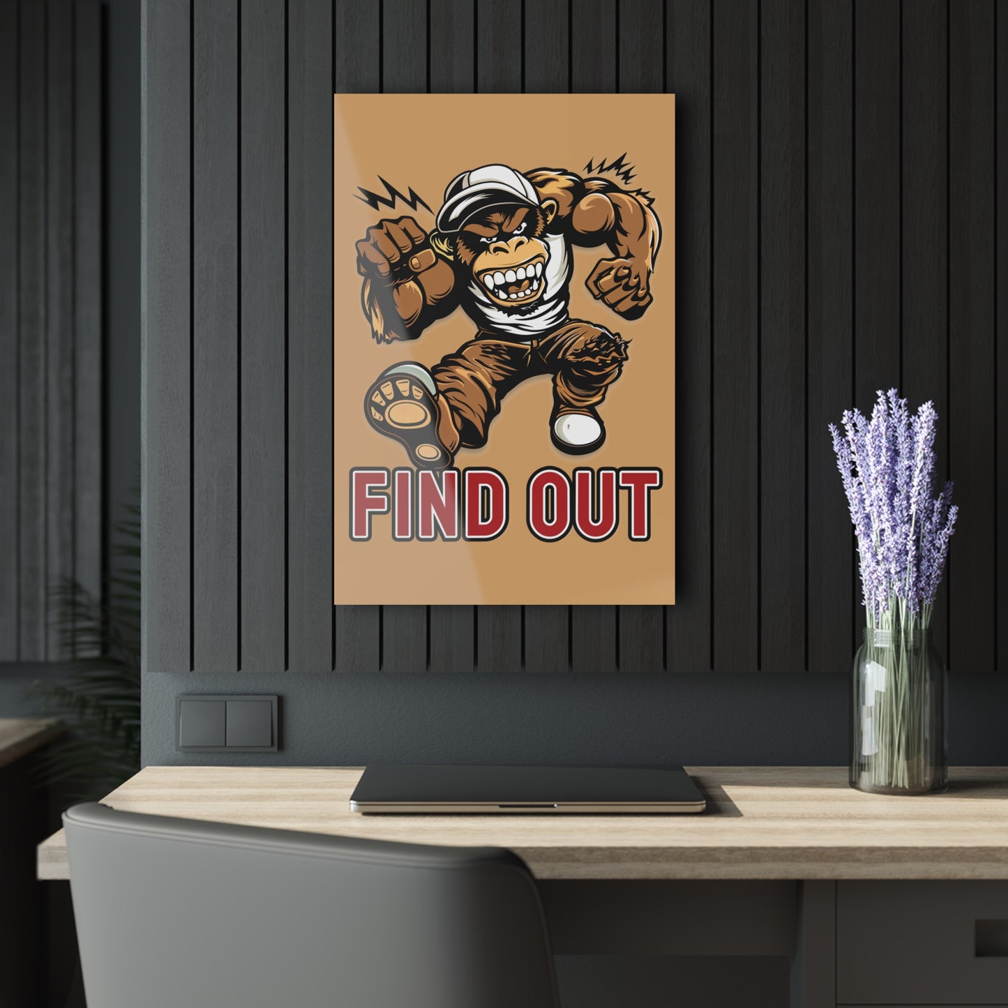 "Find Out", Acrylic Wall Prints (French Cleat Hanging) (Camel Brown)