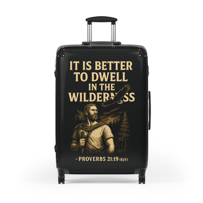 "Proverbs 21:19 (KJV), Suitcases (Void Black)