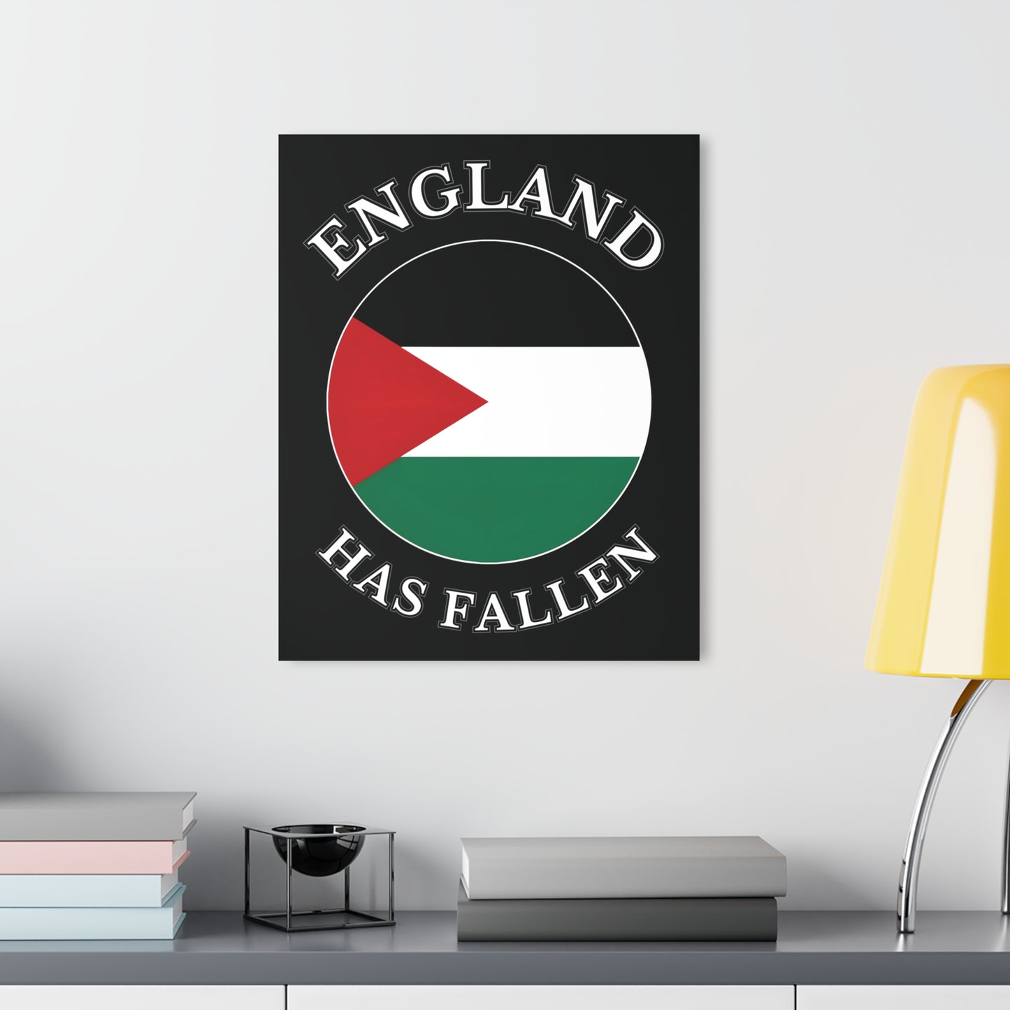 "England has Fallen", Acrylic Wall Prints (French Cleat Hanging) (Void Black)