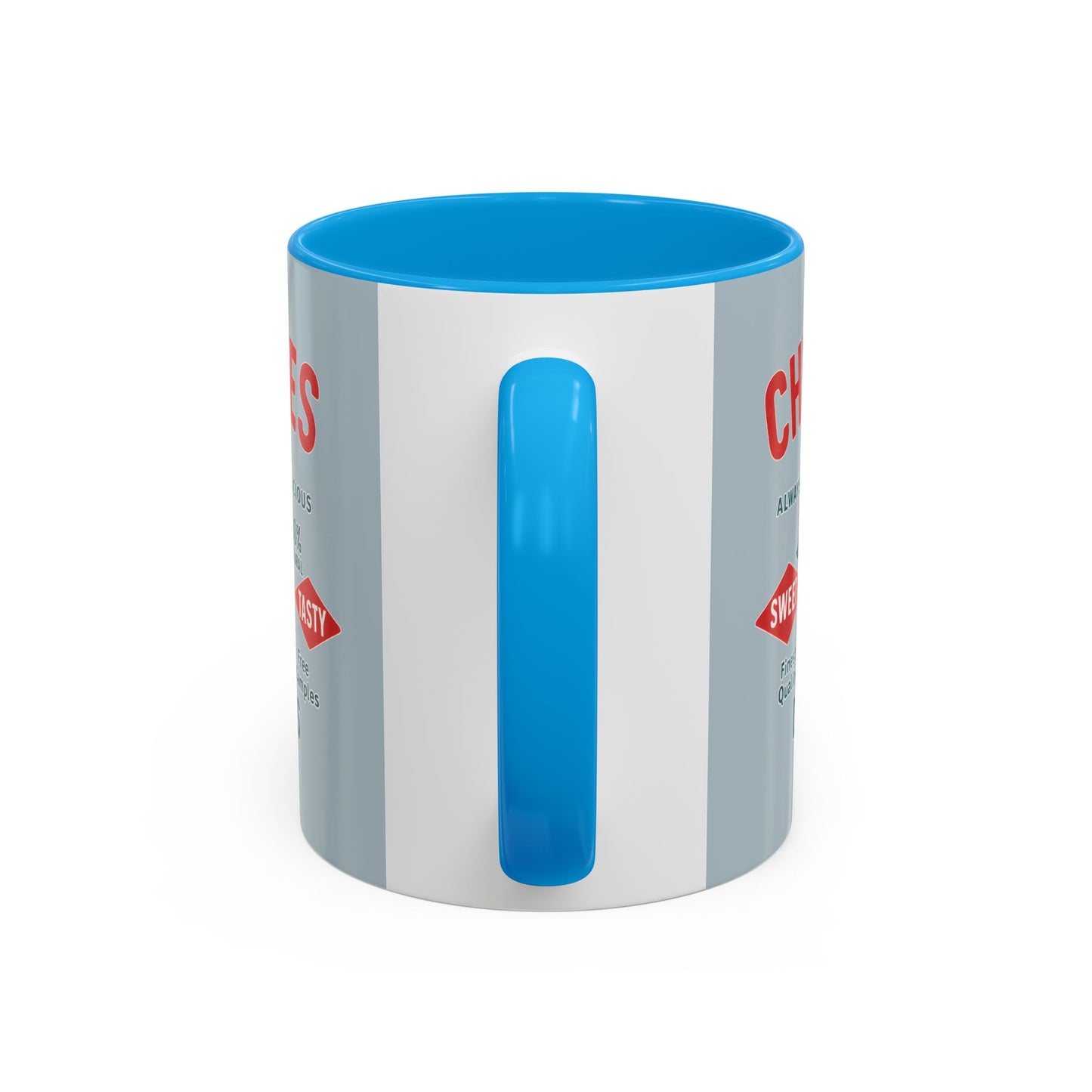 "Delicious Cherries", Colorful Mugs (11oz, 15oz) (Washed Silver-Blue)