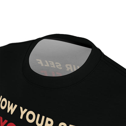 "Know Your Self", Unisex T-shirt (Obsidian Black)